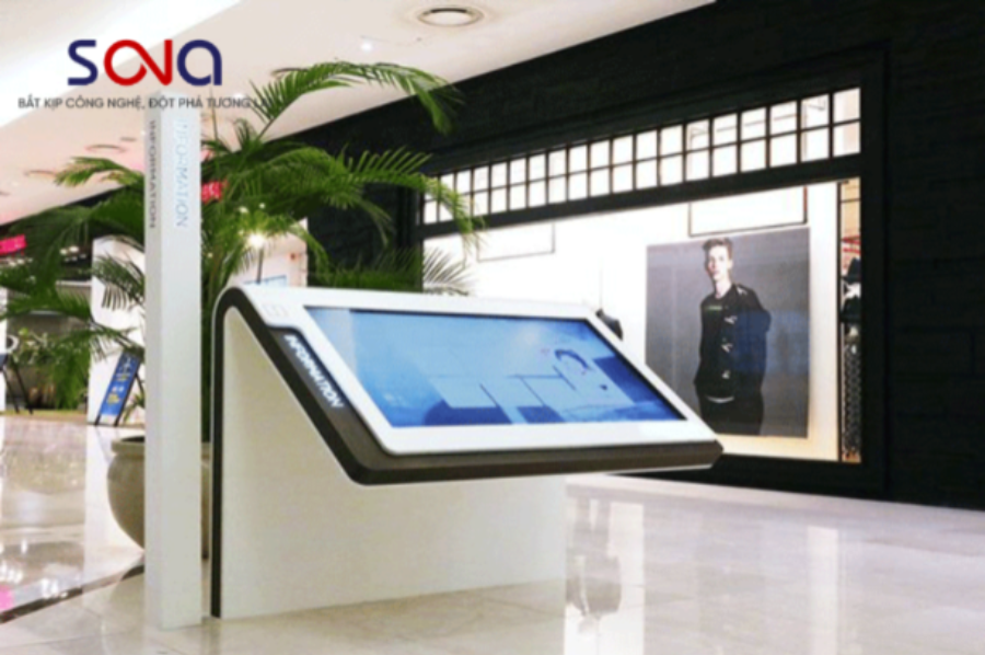 Màn hình quảng cáo chân quỳ 86 inch 4K, cảm ứng đa điểm